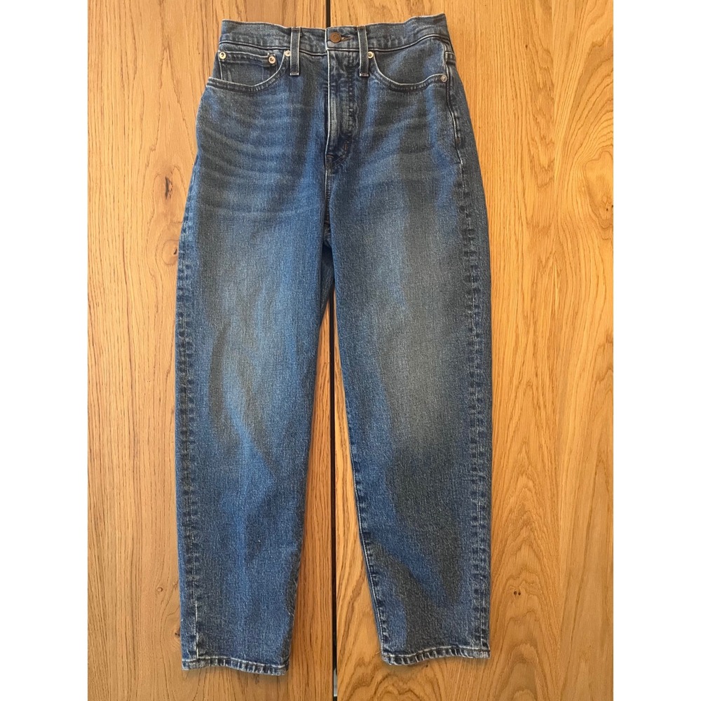 Madewell Cropped Balloon Jeans Grandle Wash High Rise Denim‎ Blue Size 25 - Picture 2 of 14